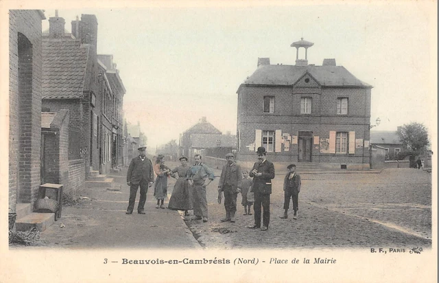 Cpa 59 Beauvois En Cambresis Place La Mairie