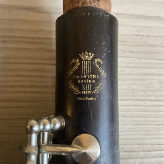 McIntyre System Bb Clarinet Wood Antique Made In France Vintage