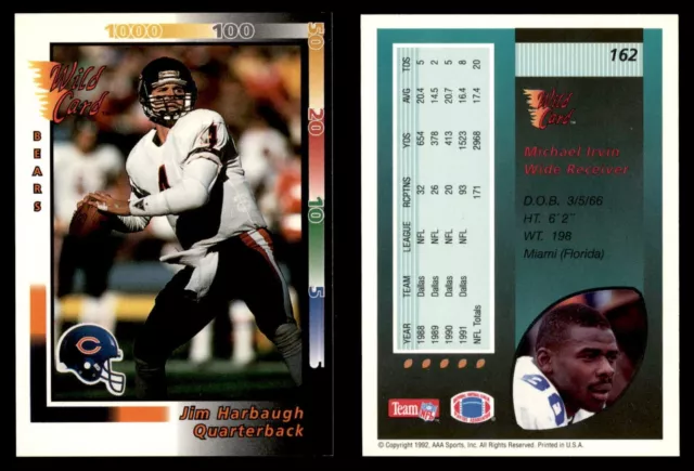 1992 Wild Card Football Complete Your Set #1-250 You Pick!