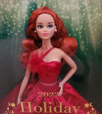 BARBIE SIGNATURE 2022 Holiday Barbie RED HAIR WALMART EXCLUSIVE Free