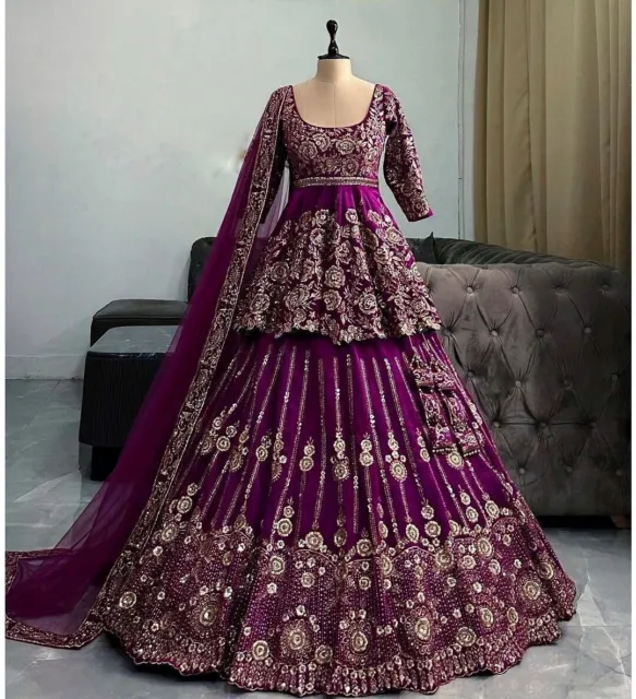 Lehenga Choli Indian Bollywood Designer Festa Di Matrimonio Pakistano...