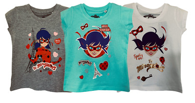 Miraculous Ladybug Girls T-Shirt Character Print Cotton Summer Short Sleeves Top