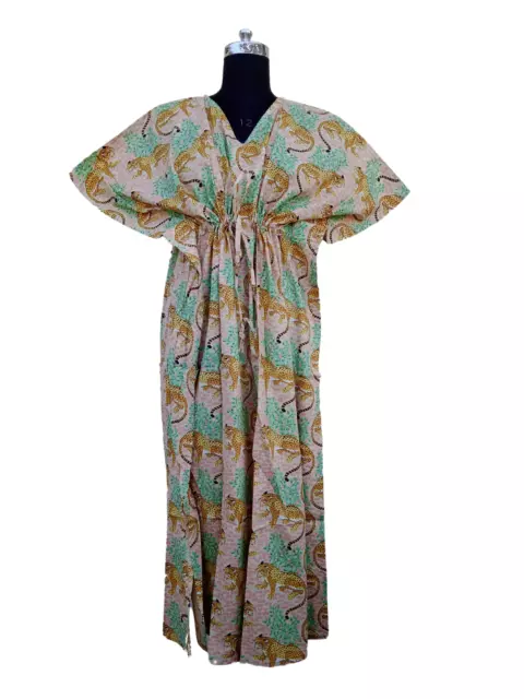 Kaftan Long Dress Cotton Kimono Beach Wear Caftan Bohemian, Maxi Dress Gown