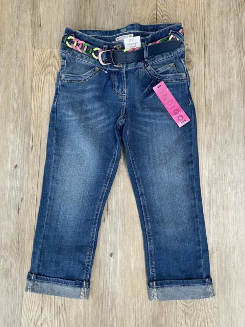 New Marks & Spencer’s Indigo JNR Collection Blue Denim Jeans with Belt 9 Years