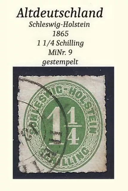AD Schleswig-Holstein MiNr. 9, gestempelt, günstiges Sammlerstück