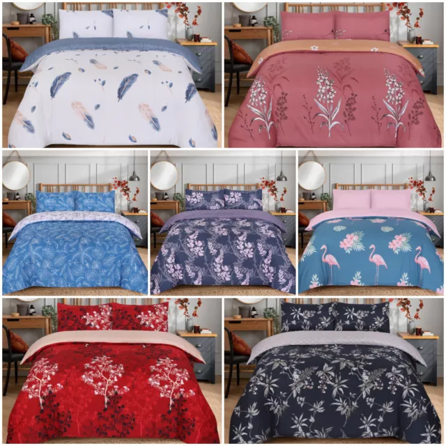 Duvet Cover Set 4 Pcs Bedding Double King Single Size Pillowcase + Fitted Sheet