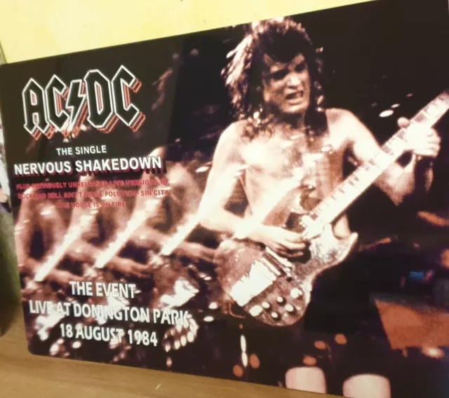 Ac/Dc Nervous Shakedown Monsters Of Rock Castle Donington 1984 8X12  Metal Sign