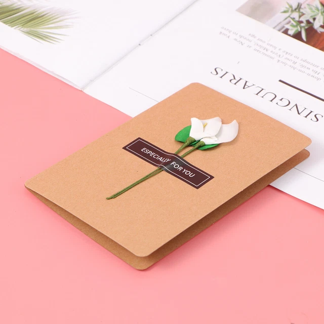 Set Di 11 Biglietti D'auguri In Carta Kraft Con Buste, Fiori Secchi E Penne - Ideale Per Compleanni, Natale E Ringraziamenti