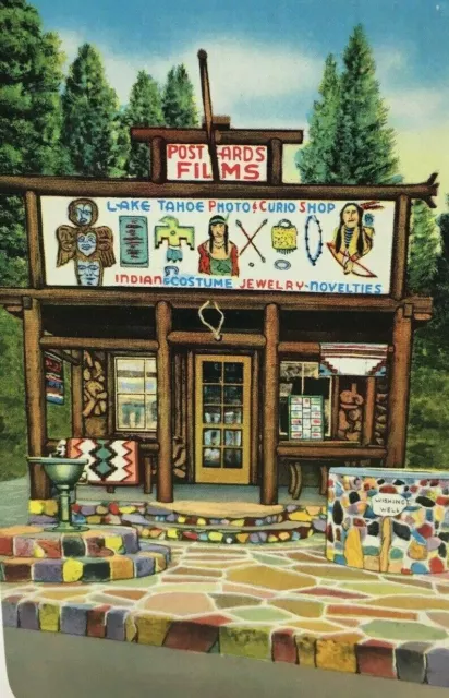 1954 Lake Tahoe CA Postcard World's Famous Wishing Well California