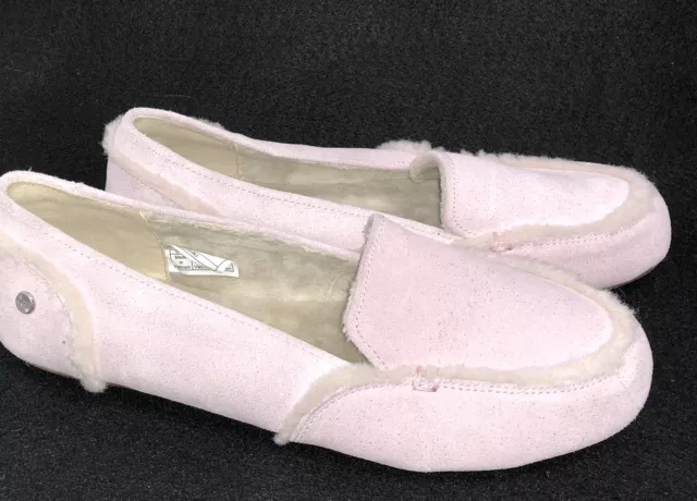 Mocassin en daim peau de mouton étincelante UGG Australie 1095610K shearling bébé rose