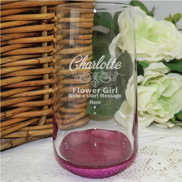 Flower Girl Engraved Personalised Glass Tumbler 400ml | Custom Engraved Gift