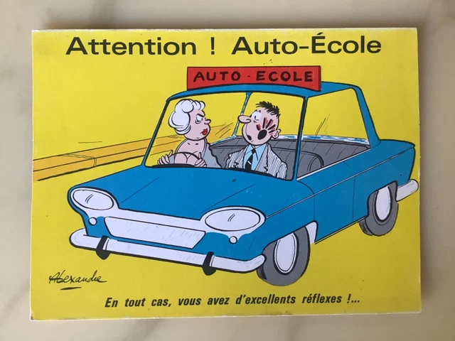 CP humoristique série "Permis de conduire" attention auto-école