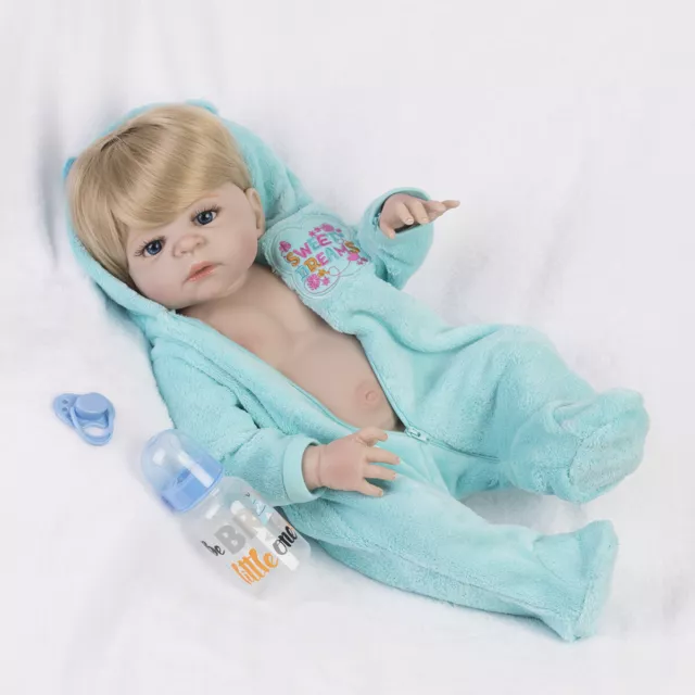 REBORN BABY DOLLS Vinyl Silicone Full Body Soft Realistic Newborn Boy ...