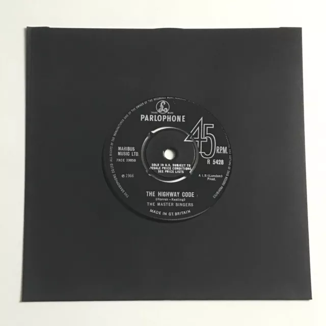 The Master Singers - The Highway Code 7" Viny Record - R 5428