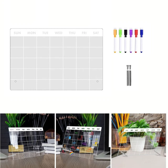 Agenda Settimanale In Acrilico Trasparente - Cancellabile, Con Penne Magnetiche, Per Casa E Ufficio - Foto 12