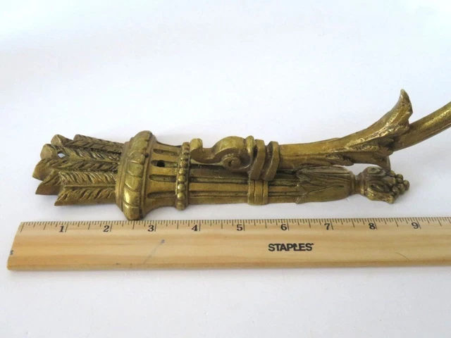 Pair Large Antique French Victorian Style Ornate Cast Brass Curtain Tie Backs 8
