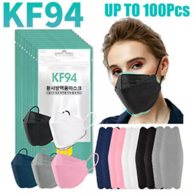 100Pcs KF94 4-Layer Face Masks Comfortable Filter 3D Mouth Face Mask Cover
