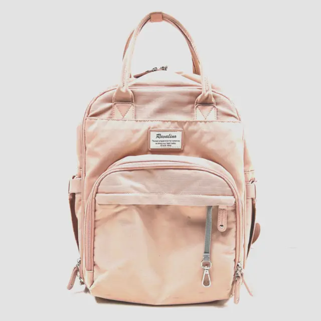 Ruvalino Diaper Bag Backpack Multifunction Travel Book Bag Rose Pink
