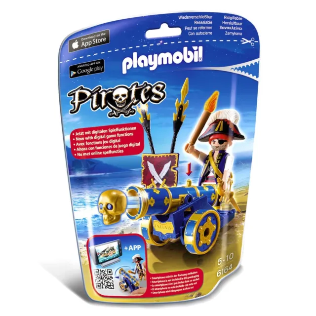 Playmobil 6164 Pirates Blaue App-Kanone mit Piraten-Offizier Neu OVP