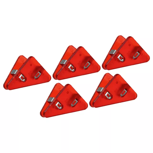 Multifunction Document Clip,5Pcs Triangular Book Clip,Transparent Red