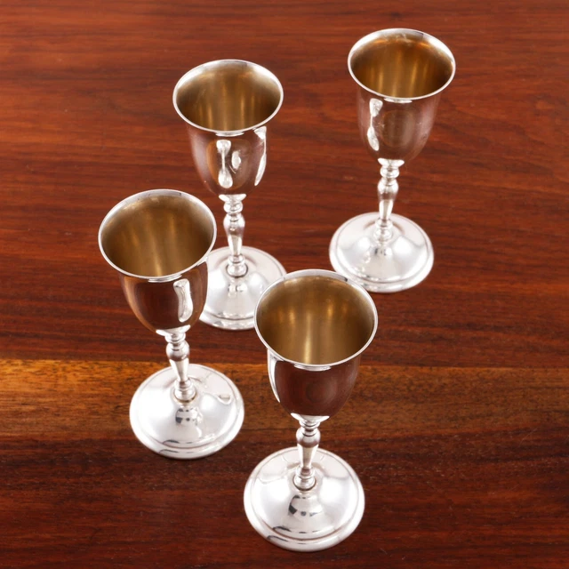 4 Cartier / Randahl Sterling Silver Stemmed Cordials Baluster Form No Monogram