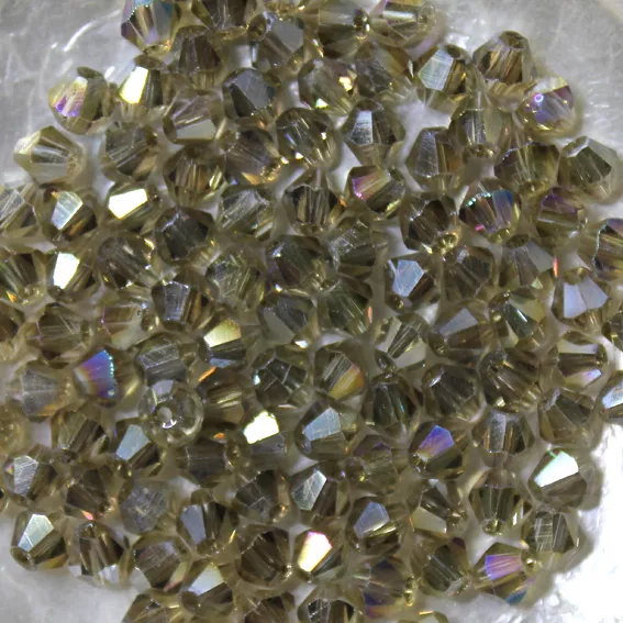 25 Perles Cristal -TOUPIES SWAROVSKI -  LIGHT COLORADO TOPAZ "AB"  246  - 4 mm