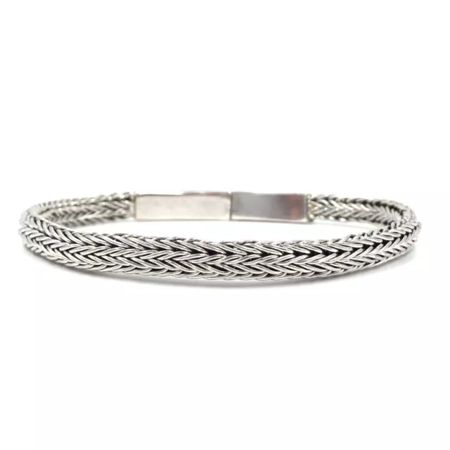 20.5cm massiv 925 Silber Armband 6mm Fischgrät moderner Herren Schmuck 23gr