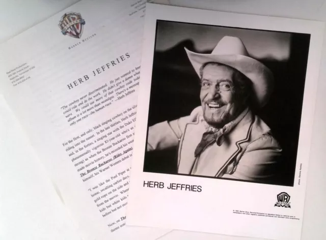 Herb Jeffries 1991 Photo Promo Music Press Kit - Warner Bros Western Records