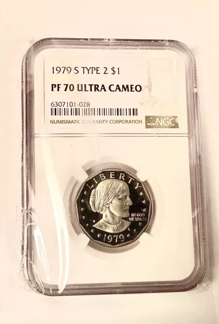 1979 S Type 2 Susan B Anthony SBA Dollar $1 NGC Graded PF70 Ultra Cameo