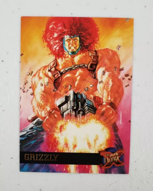 Marvel Fleer Ultra X-Men '95 Grizzly Trading Card #22 Embossed Gold Foil