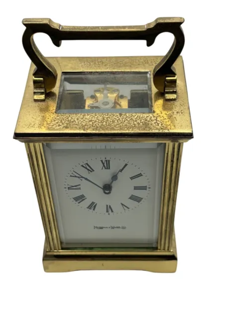 Mappin & Webb Brass Antique 8 Day Movement Carriage Clock