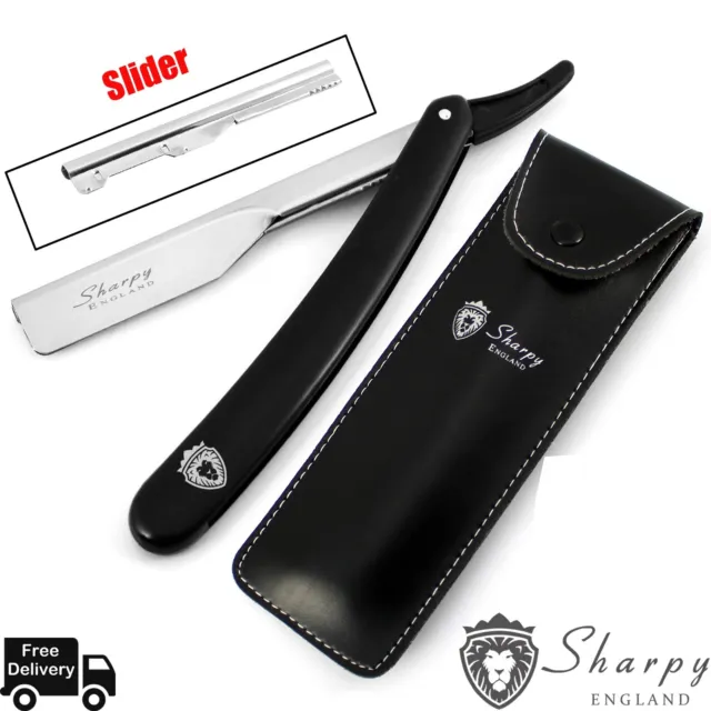 Barber Beard Styling Cut Throat Shaving Razor With Leather Pouch Gift Set