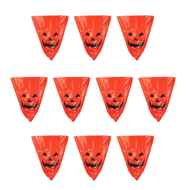 10 Pcs Christmas Trash Bags Pe Heavy Duty Garden Pumpkin Lawn