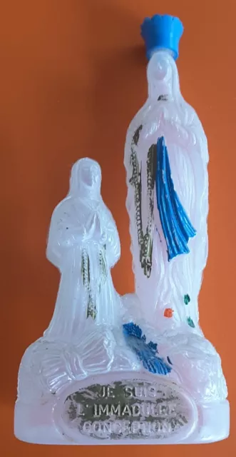 VINTAGE RELIGIOUS KITSCH Plastic Holy Water Bottle Lourdes Souvenir ...