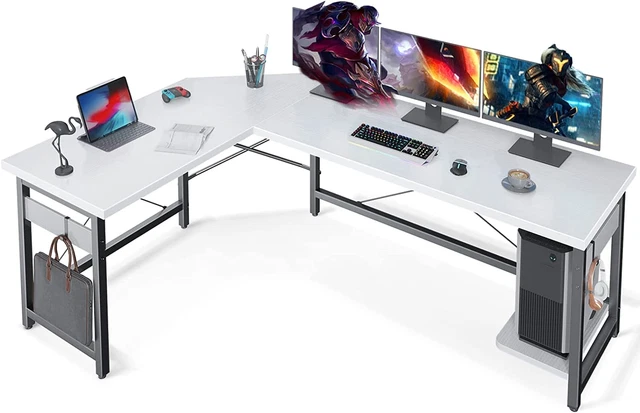 66" L Shaped Gaming Desk, Corner Computer Desk, Sturdy Home Office Computer Tabl