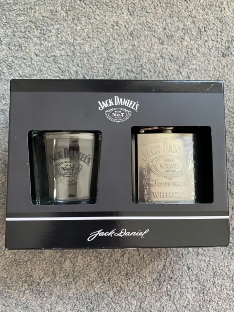Jack Daniels Gift Set Hip flask And Glass Fathers Day Gift