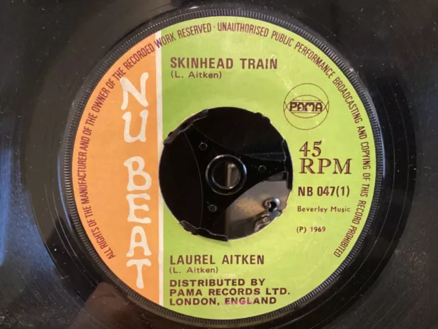 reggae 7” LAUREL AITKEN Skinhead train/Kent people 1969 NUBEAT