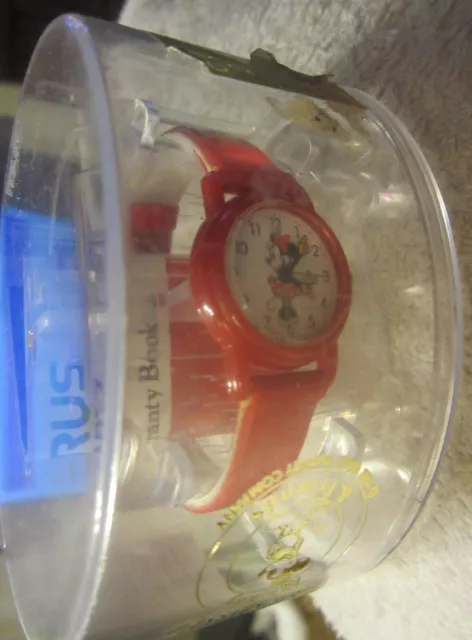 1  RPH145  New old stock Vintage Lorus Disney Red Minnie Mouse Quartz Watch