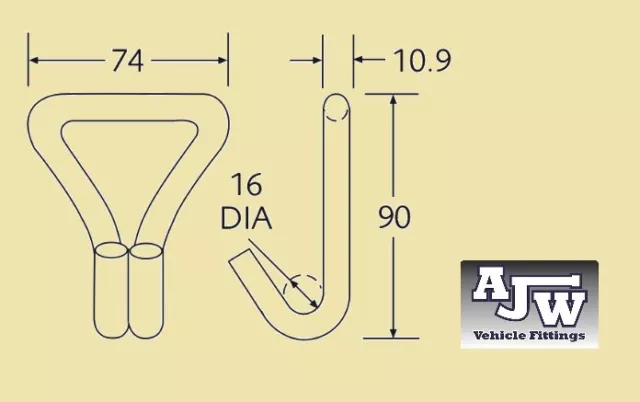 4 Stahldraht Kralle Haken 50 mm 5 Tonnen Gurtband Ratsche Riemen LKW Anhänger Erholung 2