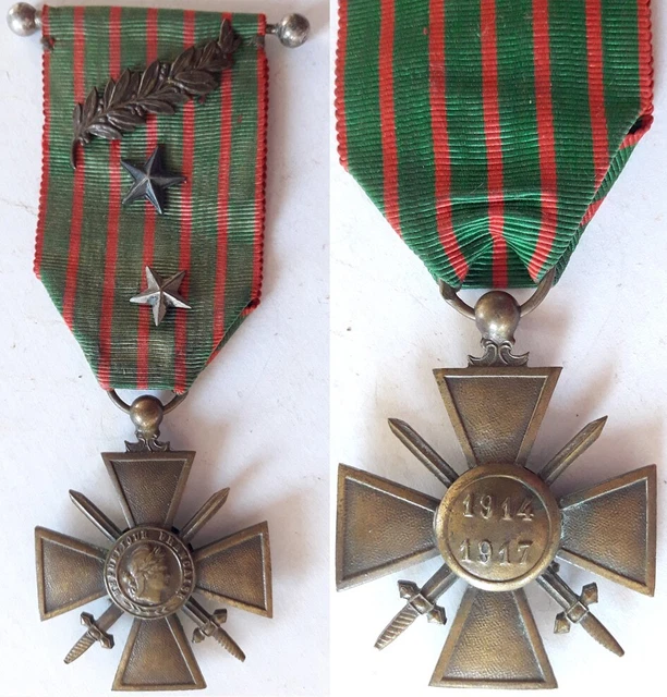 Médaille Croix De Guerre 1914-1917 – 1 Citation – France – Originale D'occasion