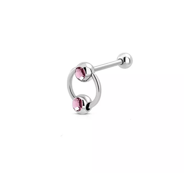 Edelstahl CBR BCR G:1,6mm Captive Bead Ring Piercing  y-ink171 rosa-rosa