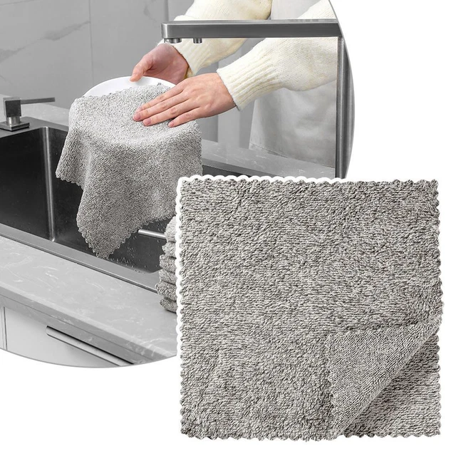 Cleaning Wiping Towel Bamboo Charcoal Fiber Cleaning Cloth Absorption* Rag U5N2