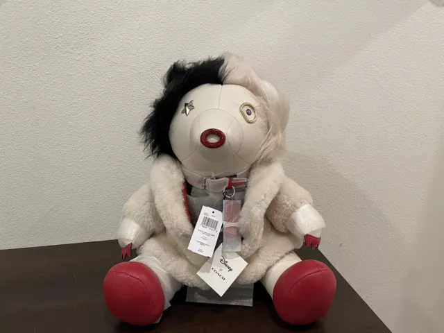 Coach x Disney Villains Cruella Collectible Bear Plush New NWT NIB