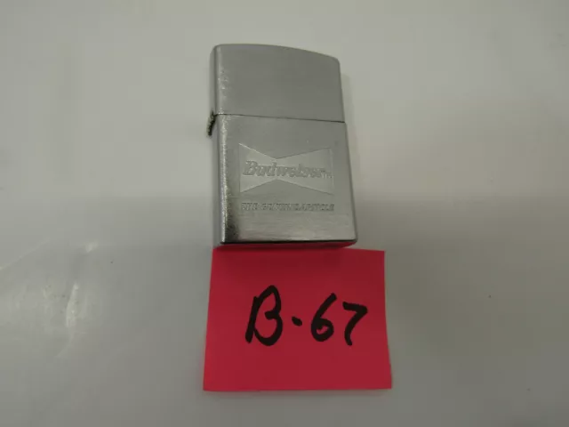 B-67 New Unstruck Old Zippo Lighter Budweiser Beer Collectable