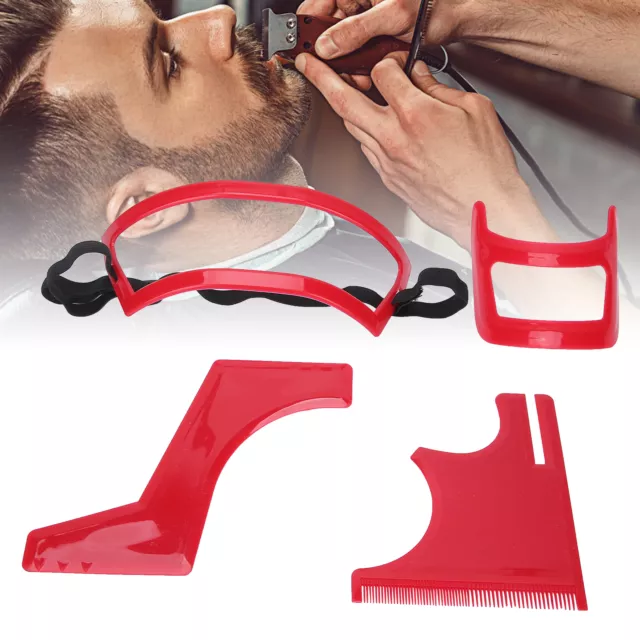 Beard Shaping Tool Kit Beard Styling Schneiden Haarlinie Pflege Red Plastic