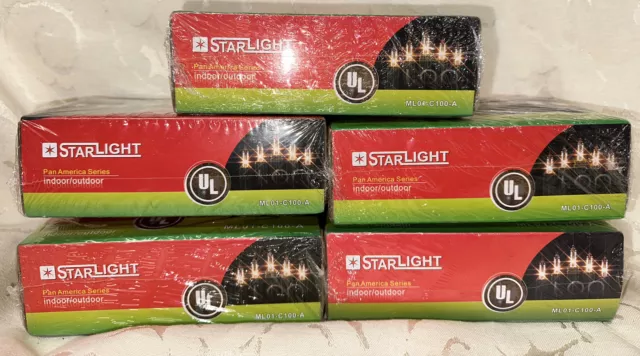 StarLight 100 Mini Lights String Lights - 5 Boxes NEW Indoor/Outdoor