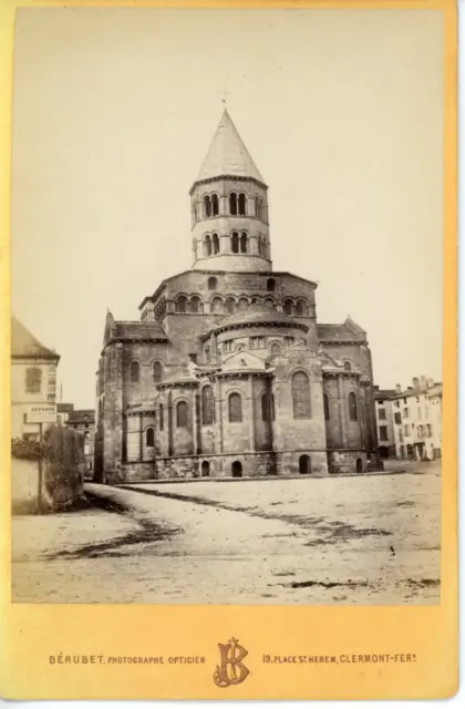 France, Issoire, Eglise Saint-Austremoine vintage albumen print Tirage albumin