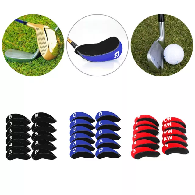 Iron Club Protector Golf Head Covers 11Pcs with 3-9 P/A/S/Lw Number Tag Neoprene