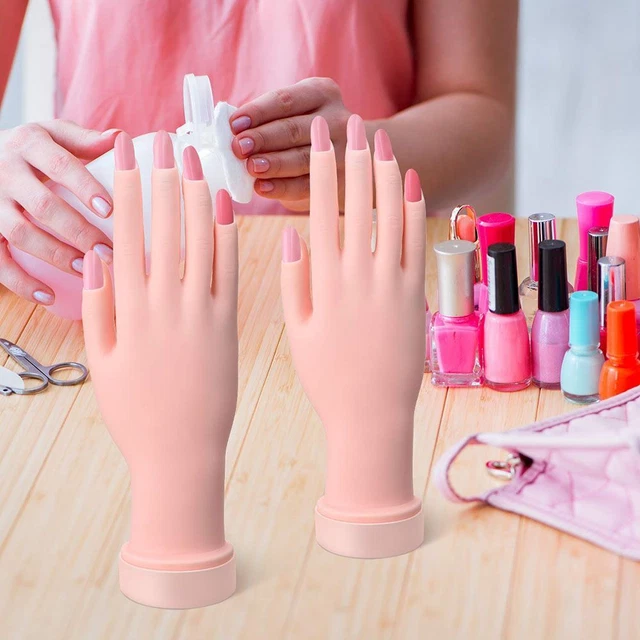 Uñas postizas arte en uñas entrenamiento mano flexible mano falsa práctica mano