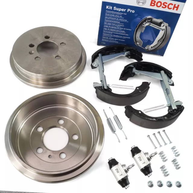 Freno a Tamburo + Bosch Kit Ganasce Posteriore per Audi A2 Seat VW Polo 4 5 Fox